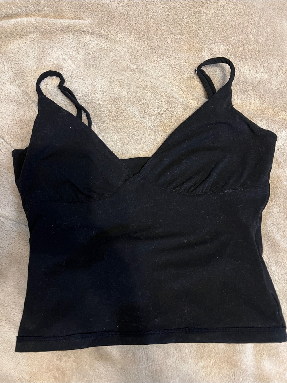 Amazon Black V-Neck Camisole Tank with Adjustable Straps